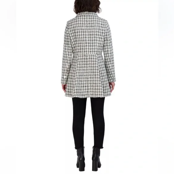 NWOT LAUNDRY BY SHELLI SEGAL WOMEN’S SINGLE-BREASTED SKIRTED TWEED COAT. - Picture 6 of 16